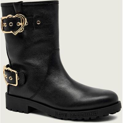 Love Moschino Skórzane botki ST.TTOD.DAILY40 czarny 37 Love Moschino Skórzane botki ST.TTOD.DAILY40 czarny 37