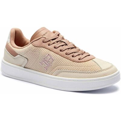 Tommy Hilfiger Sneakersy Monogram zamsz beżowy 39 Tommy Hilfiger Sneakersy Monogram zamsz beżowy 39