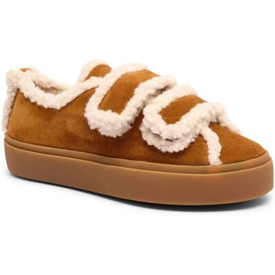 INUIKII Skórzane sneakersy VELCRO shearling brązowy 36 INUIKII Skórzane sneakersy VELCRO shearling brązowy 36