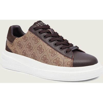 Guess Sneakersy ELBA z dodatkiem skóry brązowy 45 Guess Sneakersy ELBA z dodatkiem skóry brązowy 45