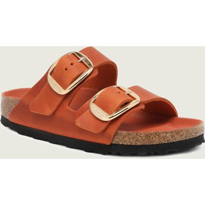 Birkenstock Skórzane klapki Arizona narrow fit pomarańczowy 36 Birkenstock Skórzane klapki Arizona narrow fit pomarańczowy 36