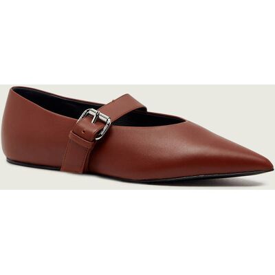 Weekend MaxMara Skórzane baleriny Wkagel Mary Jane brązowy 38 Weekend MaxMara Skórzane baleriny Wkagel Mary Jane brązowy 38