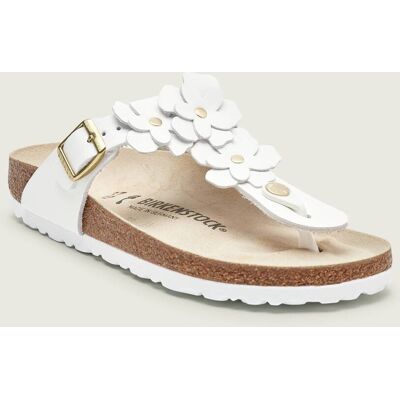 Birkenstock Japonki Gizeh Flowers narrow fit skóra biały 38 Birkenstock Japonki Gizeh Flowers narrow fit skóra biały 38