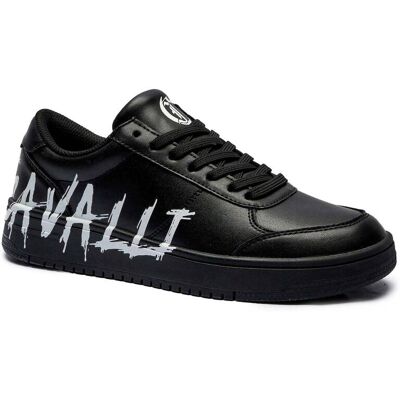 Just Cavalli Skórzane sneakersy Fondo Azula Dis.5 czarny 40 Just Cavalli Skórzane sneakersy Fondo Azula Dis.5 czarny 40