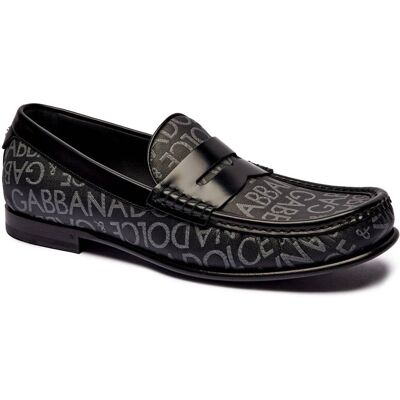 Dolce & Gabbana Mokasyny z dodatkiem skóry czarny 41 Dolce & Gabbana Mokasyny z dodatkiem skóry czarny 41