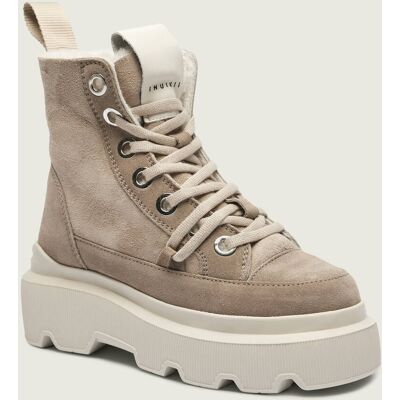INUIKII Botki na platformie MATILDA SHEARLING zamsz beżowy 39 INUIKII Botki na platformie MATILDA SHEARLING zamsz beżowy 39