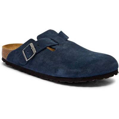 Birkenstock Mule Boston LEVE narrow fit zamsz granatowy 39 Birkenstock Mule Boston LEVE narrow fit zamsz granatowy 39
