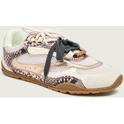 Pinko Skórzane sneakersy YULIA 01 zamsz różowy 36 Pinko Skórzane sneakersy YULIA 01 zamsz różowy 36
