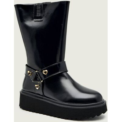 Love Moschino Skórzane kozaki czarny 36 Love Moschino Skórzane kozaki czarny 36