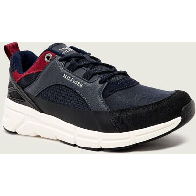 Tommy Hilfiger Sneakersy z dodatkiem skóry granatowy 40 Tommy Hilfiger Sneakersy z dodatkiem skóry granatowy 40