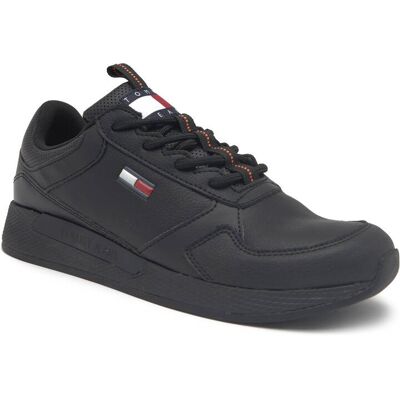 Tommy Jeans Skórzane sneakersy FLEXI RUNNER czarny 41 Tommy Jeans Skórzane sneakersy FLEXI RUNNER czarny 41