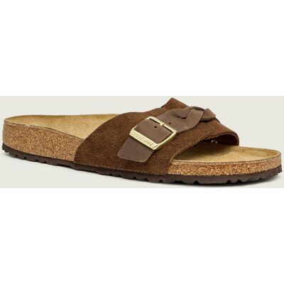 Birkenstock Klapki Oita narrow fit zamsz brązowy 36 Birkenstock Klapki Oita narrow fit zamsz brązowy 36