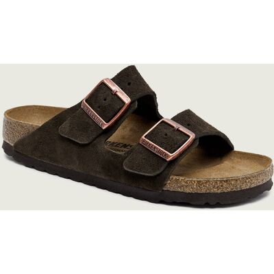 Birkenstock Klapki Arizona LEVE zamsz narrow fit brązowy 37 Birkenstock Klapki Arizona LEVE zamsz narrow fit brązowy 37