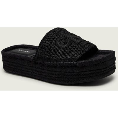 Calvin Klein Klapki z dodatkiem skóry czarny 39 Calvin Klein Klapki z dodatkiem skóry czarny 39