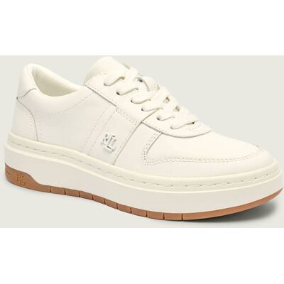 Polo Ralph Lauren LAUREN RALPH LAUREN Skórzane sneakersy HARLIE ecru 37 Polo Ralph Lauren LAUREN RALPH LAUREN Skórzane sneakersy HARLIE ecru 37