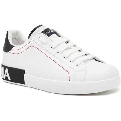 Dolce & Gabbana Skórzane trampki biały 44 Dolce & Gabbana Skórzane trampki biały 44