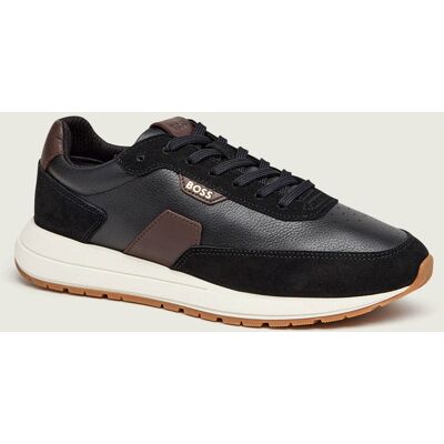 Boss BLACK Skórzane sneakersy Vinston_Runn_sdtbbu zamsz czarny 40 Boss BLACK Skórzane sneakersy Vinston_Runn_sdtbbu zamsz czarny 40