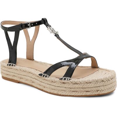 Polo Ralph Lauren LAUREN RALPH LAUREN Skórzane sandały PAYTON-ESPADRILLES czarny 41 Polo Ralph Lauren LAUREN RALPH LAUREN Skórzane sandały PAYTON-ESPADRILLES czarny 41