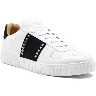 Philipp Plein Skórzane sneakersy biały 45 Philipp Plein Skórzane sneakersy biały 45