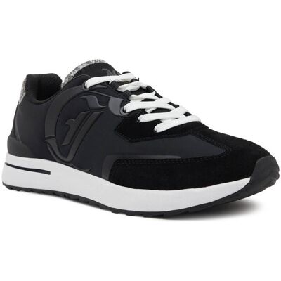 Just Cavalli Sneakersy z dodatkiem skóry czarny 41 Just Cavalli Sneakersy z dodatkiem skóry czarny 41