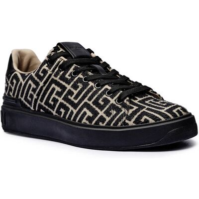 Balmain Sneakersy z dodatkiem skóry beżowy 41 Balmain Sneakersy z dodatkiem skóry beżowy 41