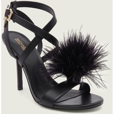 Michael Kors Skórzane sandały na szpilce WHITBY HEELED czarny 38 Michael Kors Skórzane sandały na szpilce WHITBY HEELED czarny 38