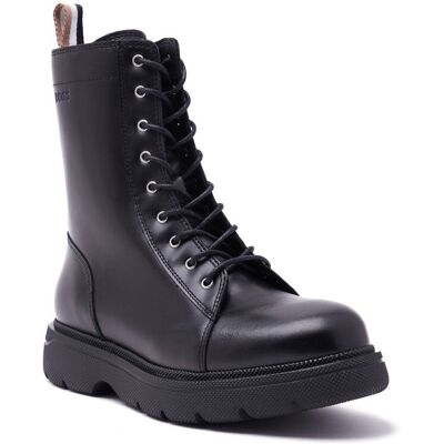 Boss BLACK Skórzane botki Jacob LaceUp-C czarny 41 Boss BLACK Skórzane botki Jacob LaceUp-C czarny 41