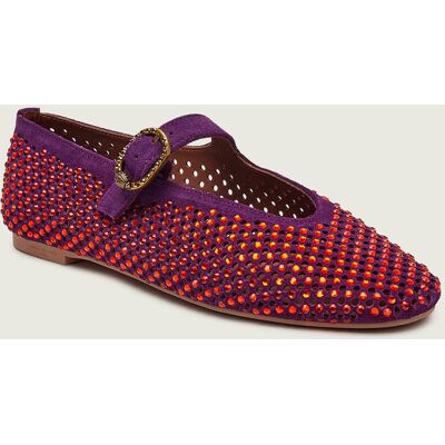 Kurt Geiger Baleriny Mayfair Mary Jane zamsz fioletowy 40 Kurt Geiger Baleriny Mayfair Mary Jane zamsz fioletowy 40