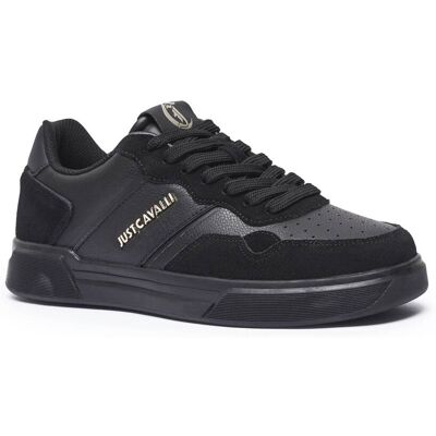 Just Cavalli Skórzane sneakersy FONDO MINIMAL DIS. 4 czarny 43 Just Cavalli Skórzane sneakersy FONDO MINIMAL DIS. 4 czarny 43
