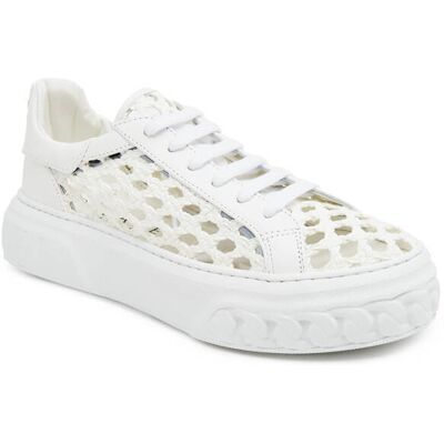 Casadei Skórzane sneakersy Bianco biały 36 Casadei Skórzane sneakersy Bianco biały 36