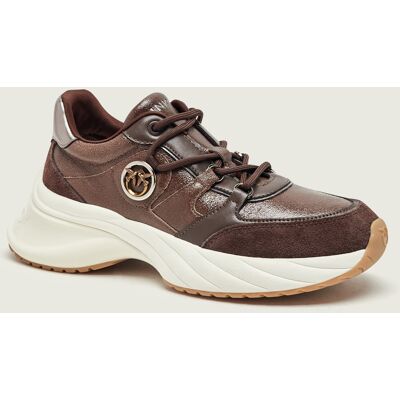 Pinko Skórzane sneakersy Ariel 36 zamsz brązowy 38 Pinko Skórzane sneakersy Ariel 36 zamsz brązowy 38