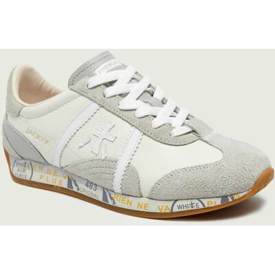 Premiata Skórzane sneakersy JACKYX 25 8221 zamsz biały 39 Premiata Skórzane sneakersy JACKYX 25 8221 zamsz biały 39