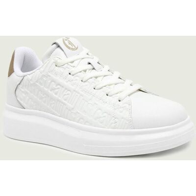 Just Cavalli Skórzane sneakersy DIS. 4 zamsz biały 44 Just Cavalli Skórzane sneakersy DIS. 4 zamsz biały 44
