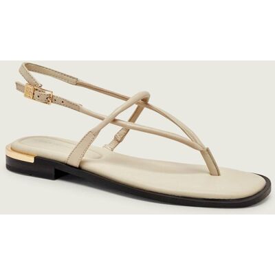 Tommy Hilfiger Skórzane sandały ecru 36 Tommy Hilfiger Skórzane sandały ecru 36