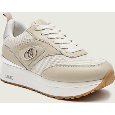 Liu Jo Skórzane sneakersy MAXI WONDER 97 BIS beżowy 37 Liu Jo Skórzane sneakersy MAXI WONDER 97 BIS beżowy 37