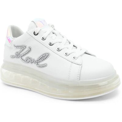 Karl Lagerfeld Skórzane trampki KAPRI KUSHION Signia Pearl Logo Lo biały 37 Karl Lagerfeld Skórzane trampki KAPRI KUSHION Signia Pearl Logo Lo biały 37