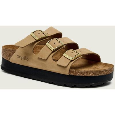 Birkenstock Skórzane klapki Florida III Flex Birkenstock x Papillio narrow fit beżowy 36 Birkenstock Skórzane klapki Florida III Flex Birkenstock x Papillio narrow fit beżowy 36