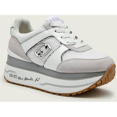 Liu Jo Sneakersy MAXI WONDER 02 - SNEAKE zamsz biały 38 Liu Jo Sneakersy MAXI WONDER 02 - SNEAKE zamsz biały 38