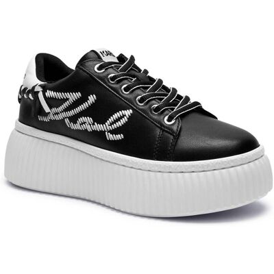 Karl Lagerfeld Skórzane sneakersy KREEPER LO Whipstitch Lo Lace czarny 40 Karl Lagerfeld Skórzane sneakersy KREEPER LO Whipstitch Lo Lace czarny 40