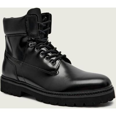 HUGO Buty wysokie Draven_halb_bo z dodatkiem skóry czarny 40 HUGO Buty wysokie Draven_halb_bo z dodatkiem skóry czarny 40