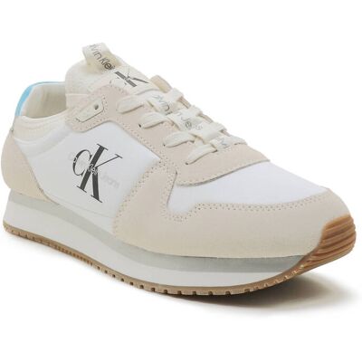 Calvin Klein Jeans Sneakersy z dodatkiem skóry beżowy 42 Calvin Klein Jeans Sneakersy z dodatkiem skóry beżowy 42