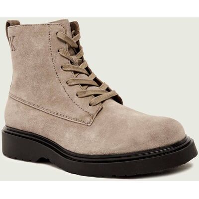 Calvin Klein Buty wysokie COMBAT zamsz beżowy 44 Calvin Klein Buty wysokie COMBAT zamsz beżowy 44