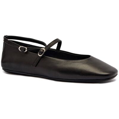 Marc Cain Skórzane baleriny Mary Jane czarny 40 Marc Cain Skórzane baleriny Mary Jane czarny 40