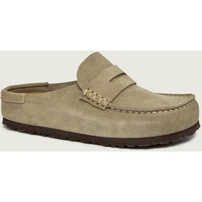 Birkenstock Mule Naples Wrapped narrow fit zamsz szary 40 Birkenstock Mule Naples Wrapped narrow fit zamsz szary 40
