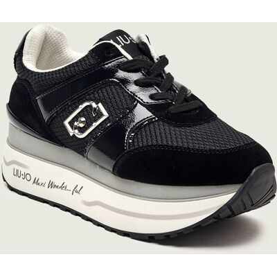 Liu Jo Sneakersy MAXI WONDER PLUS 02 zamsz czarny 40 Liu Jo Sneakersy MAXI WONDER PLUS 02 zamsz czarny 40