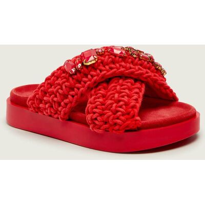 INUIKII Klapki WOVEN STONES zamsz czerwony 38 INUIKII Klapki WOVEN STONES zamsz czerwony 38