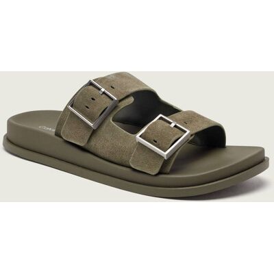 Calvin Klein Klapki zamsz oliwkowy 36 Calvin Klein Klapki zamsz oliwkowy 36