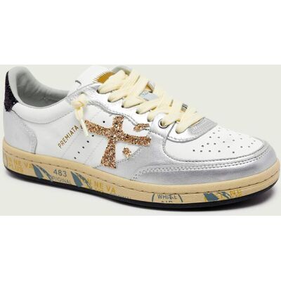 Premiata Skórzane sneakersy BSKTCLAD VAR.8170 srebrny 39 Premiata Skórzane sneakersy BSKTCLAD VAR.8170 srebrny 39