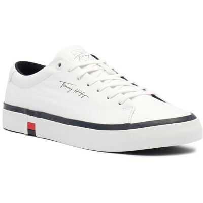 Tommy Hilfiger Skórzane sneakersy MODERN VULC CORPORATE biały 40 Tommy Hilfiger Skórzane sneakersy MODERN VULC CORPORATE biały 40