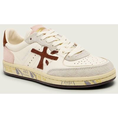 Premiata Skórzane sneakersy BSKT CLAYD VAR 8284 zamsz ecru 39 Premiata Skórzane sneakersy BSKT CLAYD VAR 8284 zamsz ecru 39